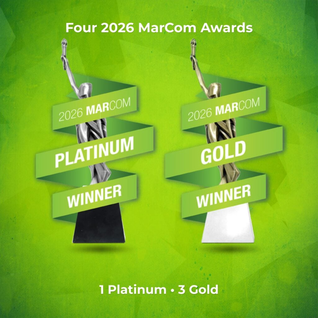 Navigate celebrates four 2026 MarCom Awards, including one Platinum and three Gold awards for communications projects., 2026 MarCom Awards