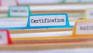 Certification Designations - Photo shows file folder with tab reading "Certification"