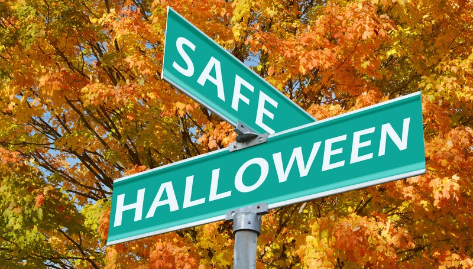 Halloween Safety Tips: Street Sign that reads "Safe Halloween."