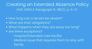 Screen gran of how to create an extended absence policy.